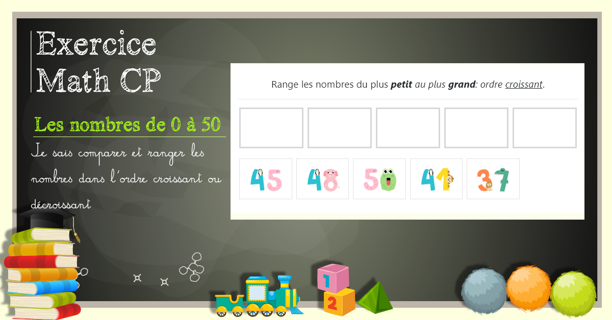 Comparer et ranger les nombres de 0 à 50