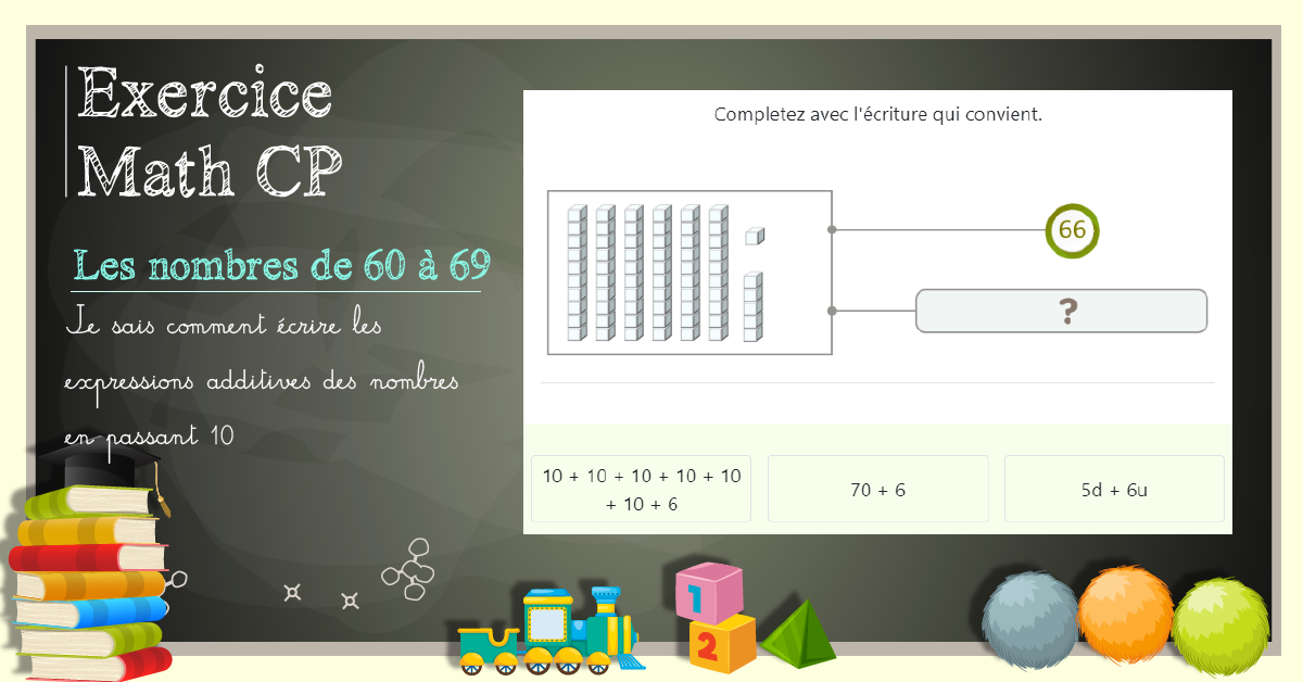 Décomposition additive des nombres de 60 à 69