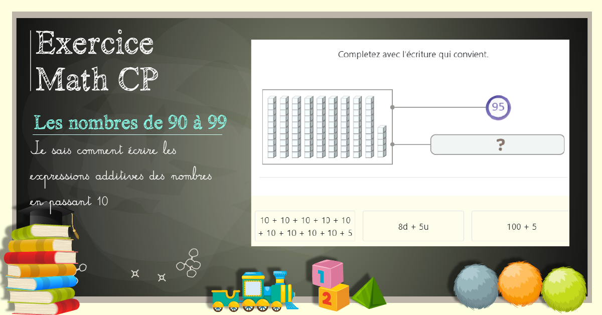 Décomposition additive des nombres de 90 à 99