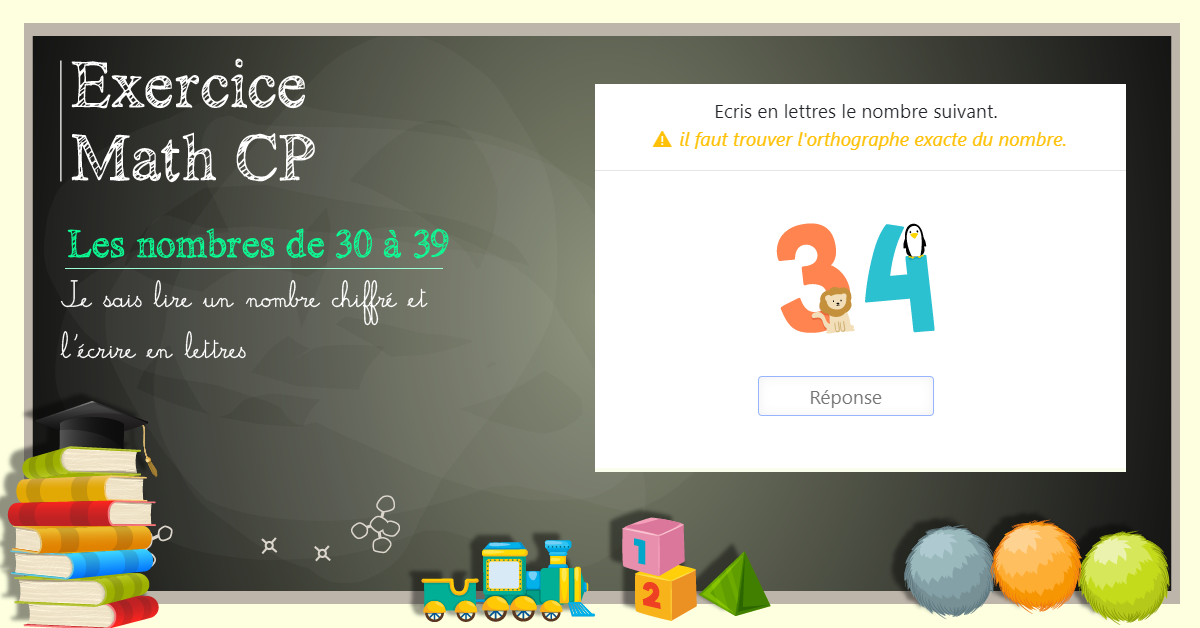 Lire et écrire les nombres de 30 à 39