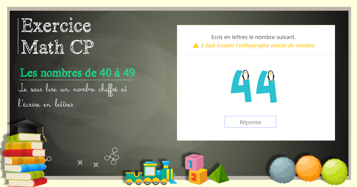 Lire et écrire les nombres de 40 à 49