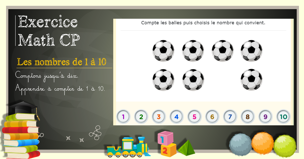 Comptons jusqu’à dix – Apprendre à compter de 1 à 10 - Exercices de numération – Je sais compter de 1 à 10