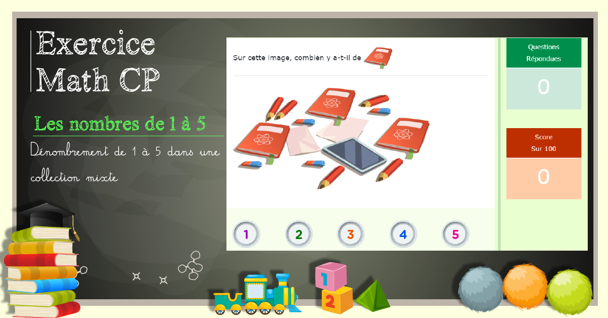 Apprendre à compter jusqu’à 5 – Dénombrement de 1 à 5