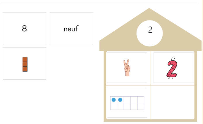 Connaitre les écritures des nombres de 1 à 10 – Exercice sur la maison des nombres jusqu’à 10 - Les quantités de 1 à 10 et leurs écritures en lettres et en chiffres - Solution