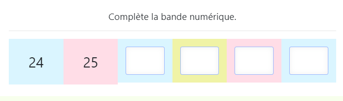 Compléter la bande numérique jusqu'à 100 – Exercice de numérisation CP - Je sais compter de 0 à 100 - Exemple