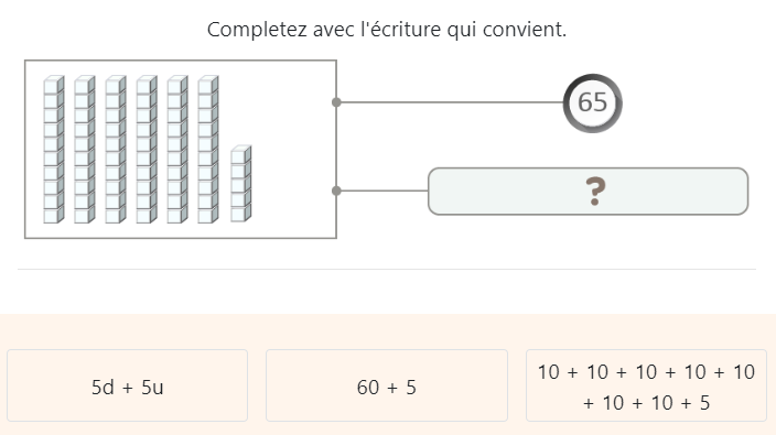 Additionner les nombres de 60 à 69 en passant par 10 – Nombres et calculs CP - Décomposition additive des nombres de 60 à 69