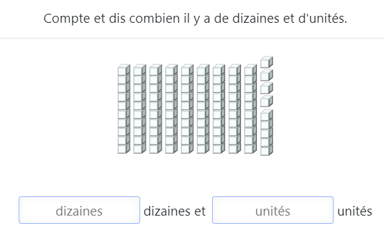 Dénombrer les dizaines et unités dans les quantités de 90 à 99 – Exercices de numération CP - Décomposition des nombres de 90 à 99 en dizaines et unités 