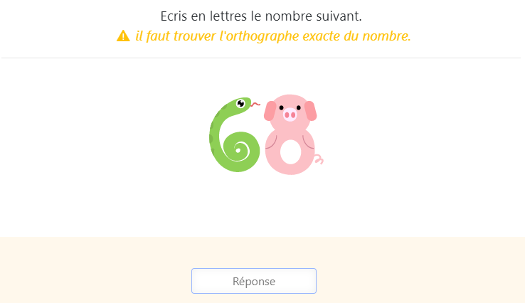 Écrire les nombres en lettres de 60 à 69 – Exercice de math CP - Connaître l’orthographe des nombres de 60 à 69